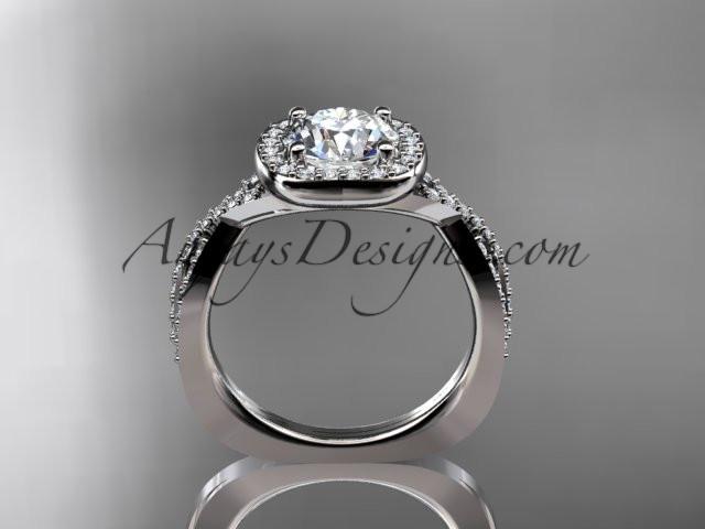 14kt white gold wedding ring, engagement ring ADER393 - AnjaysDesigns