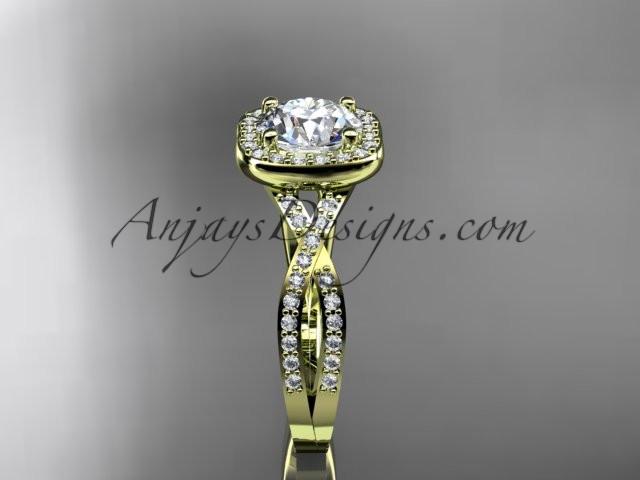 14kt yellow gold wedding ring, engagement ring ADER393 - AnjaysDesigns