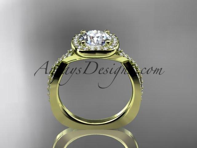 14kt yellow gold wedding ring, engagement ring ADER393 - AnjaysDesigns