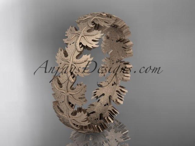 14kt rose gold  maple leaf and vine wedding ring, engagement ring,wedding band ADLR40 - AnjaysDesigns