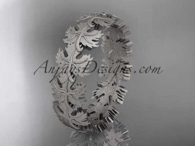 platinum maple leaf and vine wedding ring, engagement ring,wedding band ADLR40 - AnjaysDesigns