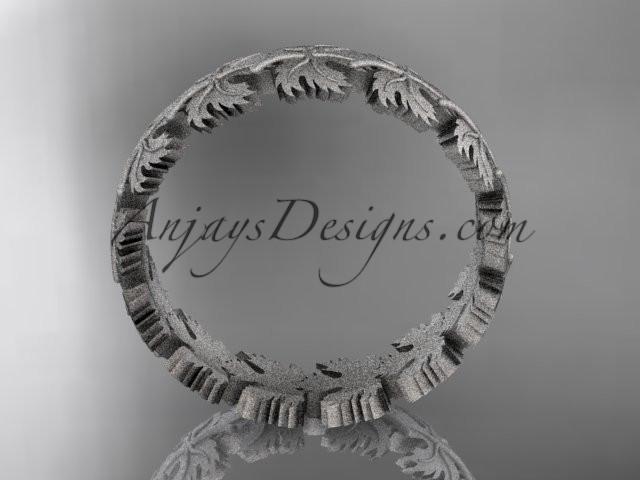 14kt white gold maple leaf and vine wedding ring, engagement ring, wedding band ADLR40 - AnjaysDesigns