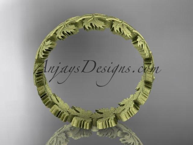 14kt yellow gold  maple leaf and vine wedding ring, engagement ring, wedding band ADLR40 - AnjaysDesigns