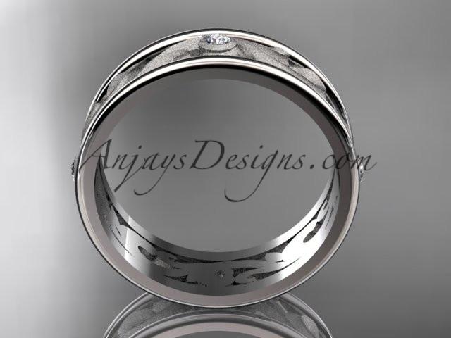 14kt white gold diamond engagement ring, wedding band ADLR414BB - AnjaysDesigns