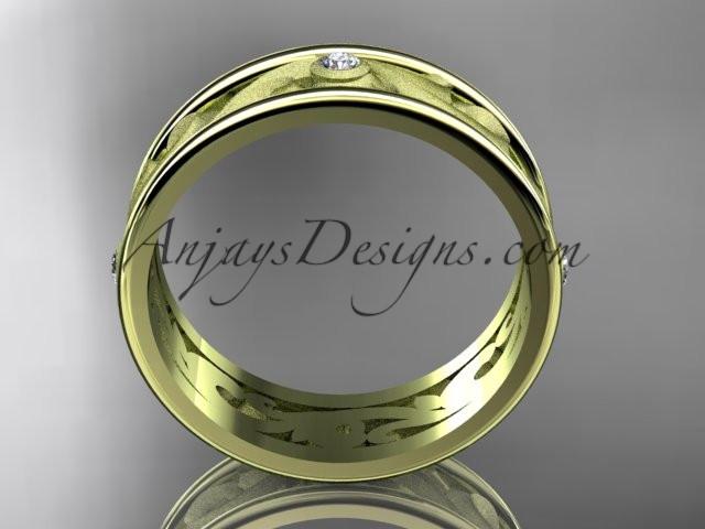 14kt yellow gold diamond engagement ring, wedding band ADLR414BB - AnjaysDesigns