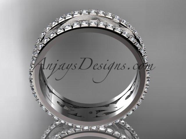 platinum diamond engagement ring, wedding band ADLR414BD - AnjaysDesigns