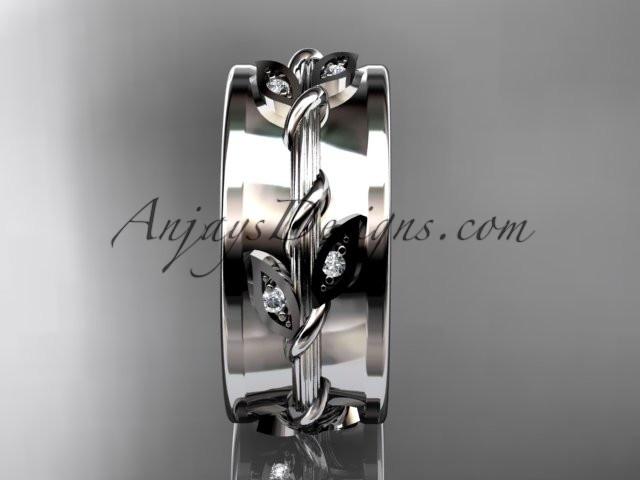 14kt white gold diamond engagement ring, wedding band ADLR417B - AnjaysDesigns