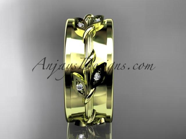 14kt yellow gold diamond engagement ring, wedding band ADLR417B - AnjaysDesigns