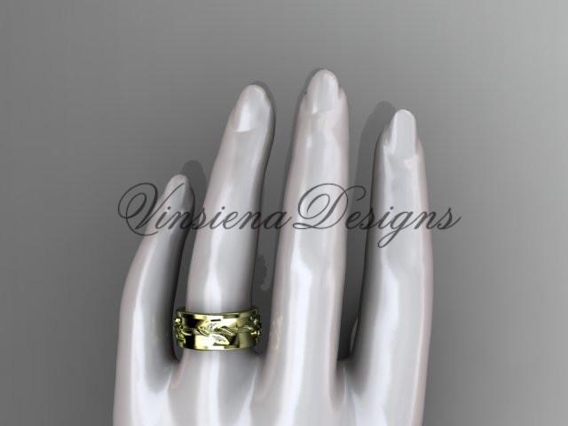 14kt yellow gold diamond engagement ring, wedding band ADLR417B