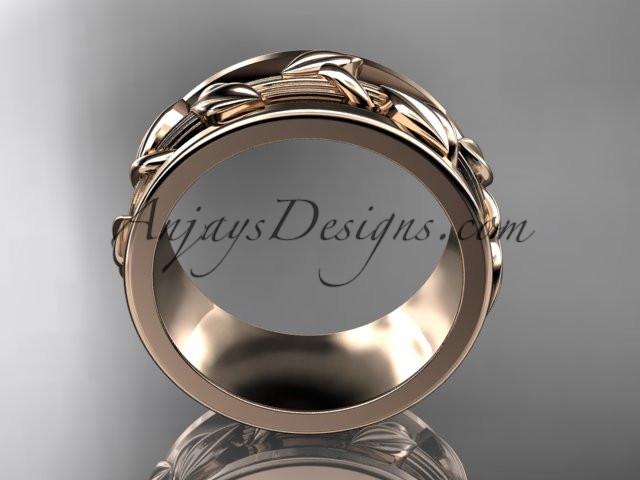 14kt rose gold diamond engagement ring, wedding band ADLR417G - AnjaysDesigns