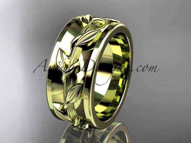 14kt yellow gold engagement ring, wedding band ADLR417G - AnjaysDesigns