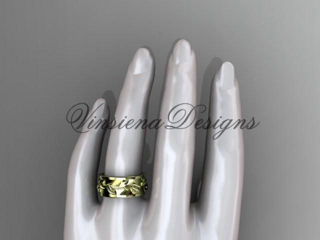 14kt yellow gold engagement ring, wedding band ADLR417G