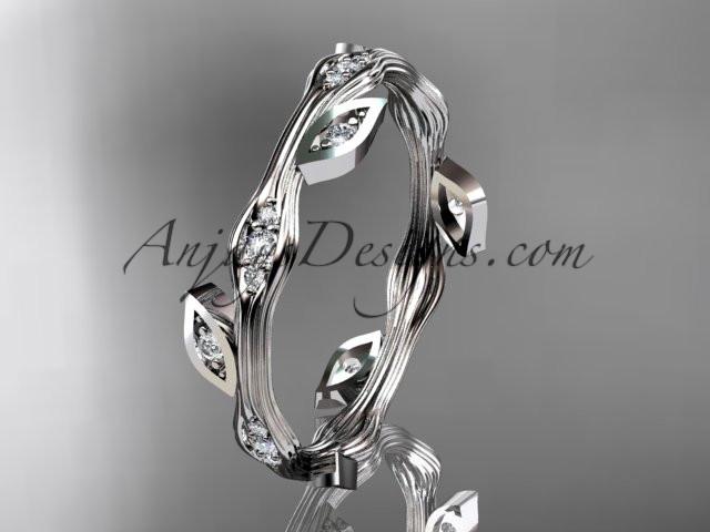 14k white gold diamond leaf and vine wedding ring,engagement ring,wedding band ADLR41 - AnjaysDesigns