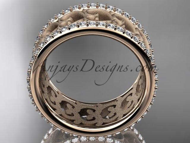 14kt rose gold diamond engagement ring, wedding band ADLR423B - AnjaysDesigns