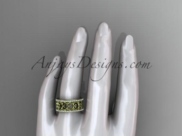 14kt yellow gold diamond engagement ring, wedding band ADLR423B - AnjaysDesigns