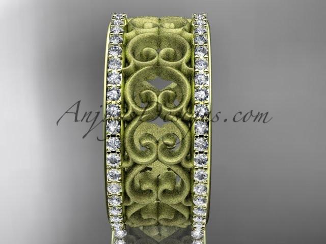 14kt yellow gold diamond engagement ring, wedding band ADLR423B - AnjaysDesigns