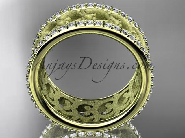 14kt yellow gold diamond engagement ring, wedding band ADLR423B - AnjaysDesigns