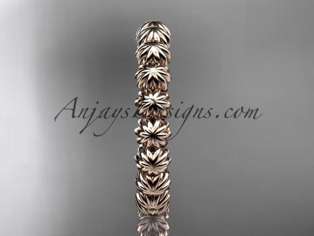 14k rose gold diamond flower wedding ring, engagement ring, wedding band ADLR42 - AnjaysDesigns, Gold Wedding Bands - Jewelry, Anjays Designs - AnjaysDesigns, AnjaysDesigns - AnjaysDesigns.co, 