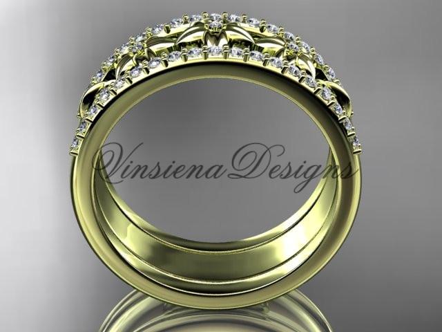 14kt yellow gold diamond engagement ring, butterfly engagement ring ADLR500B