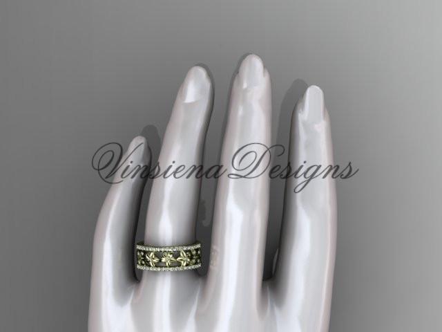 14kt yellow gold diamond engagement ring, butterfly engagement ring ADLR500B