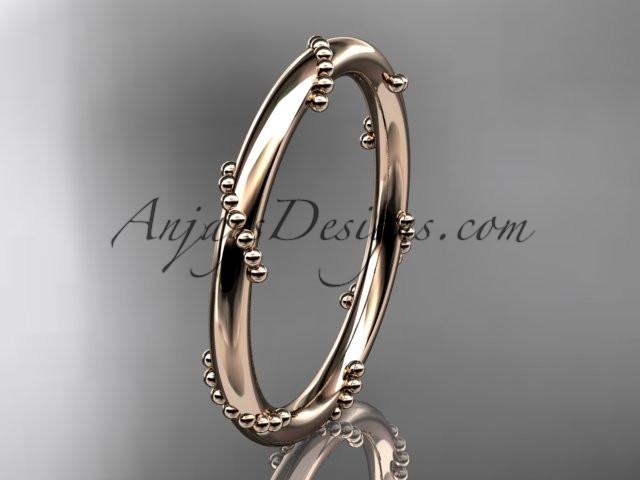14k rose gold engagement ring, wedding band ADLR502G - AnjaysDesigns