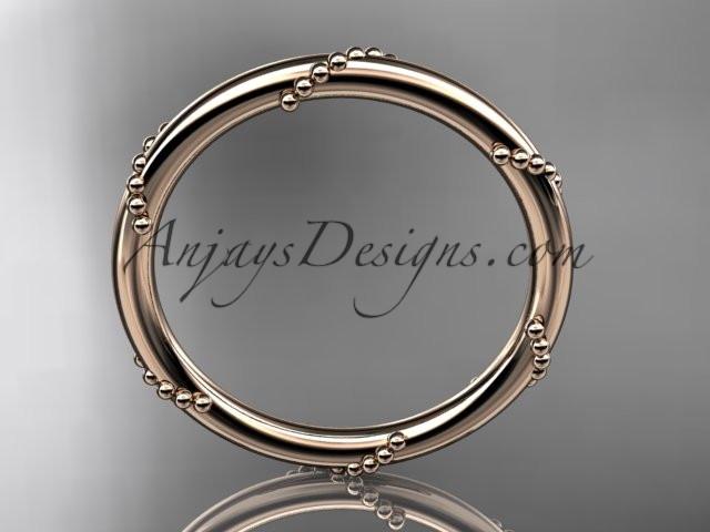 14k rose gold engagement ring, wedding band ADLR502G - AnjaysDesigns