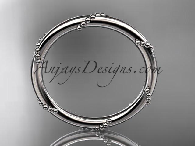 14k white gold engagement ring, wedding band ADLR502G - AnjaysDesigns
