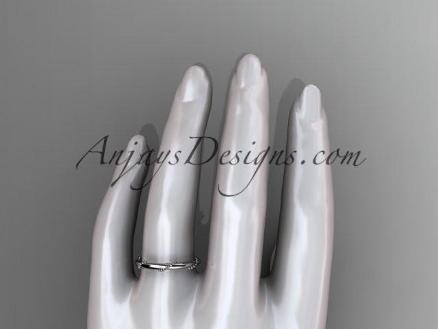 platinum engagement ring, wedding band ADLR502G - AnjaysDesigns