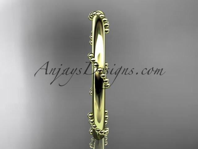 14k yellow gold engagement ring, wedding band ADLR502G - AnjaysDesigns