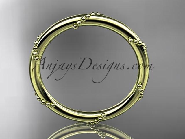 14k yellow gold engagement ring, wedding band ADLR502G - AnjaysDesigns