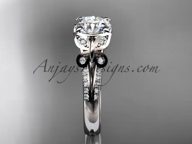 14kt white gold diamond unique engagement ring, butterfly ring, wedding ring ADLR514 - AnjaysDesigns