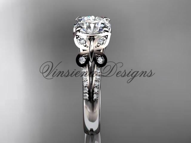 Platinum diamond engagement ring, butterfly ring, wedding ring ADLR514