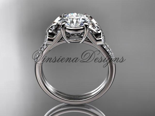 Platinum diamond engagement ring, butterfly ring, wedding ring ADLR514