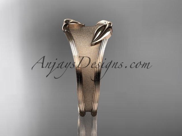 14kt rose gold leaf and vine wedding ring, engagement ring, wedding band ADLR60 - AnjaysDesigns