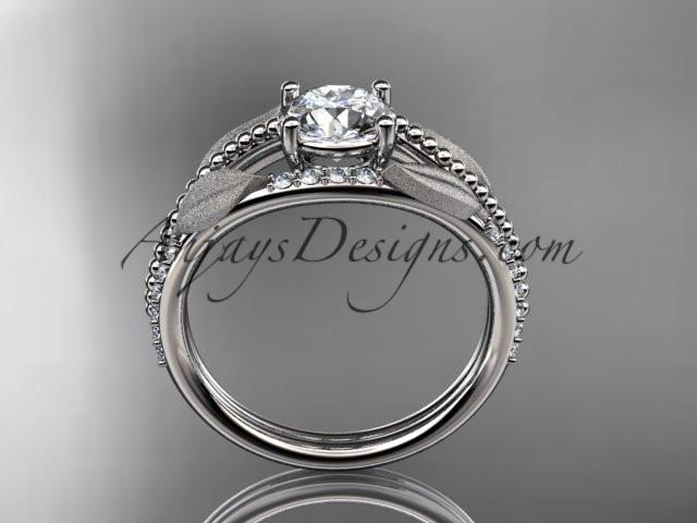 14kt white gold diamond leaf and vine wedding ring, engagement ring ADLR75 - AnjaysDesigns