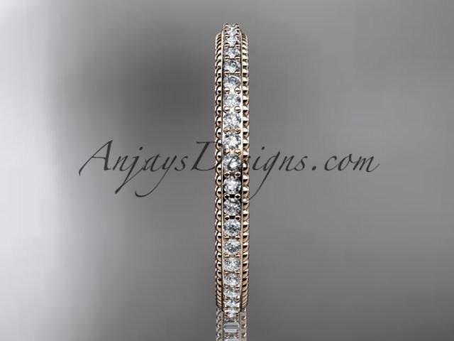 14kt rose gold diamond wedding ring, engagement ring, wedding band ADER86B - AnjaysDesigns