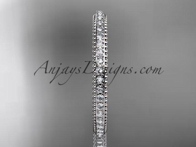 platinum diamond wedding ring, engagement ring, wedding band ADER86B - AnjaysDesigns