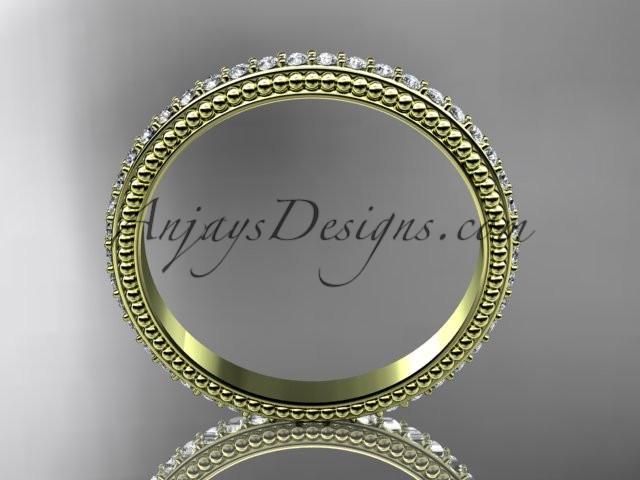 14kt yellow gold diamond wedding ring, engagement ring, wedding band ADER86B - AnjaysDesigns