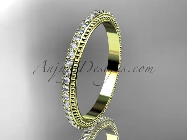 14kt yellow gold diamond wedding ring, engagement ring, wedding band ADER86B - AnjaysDesigns