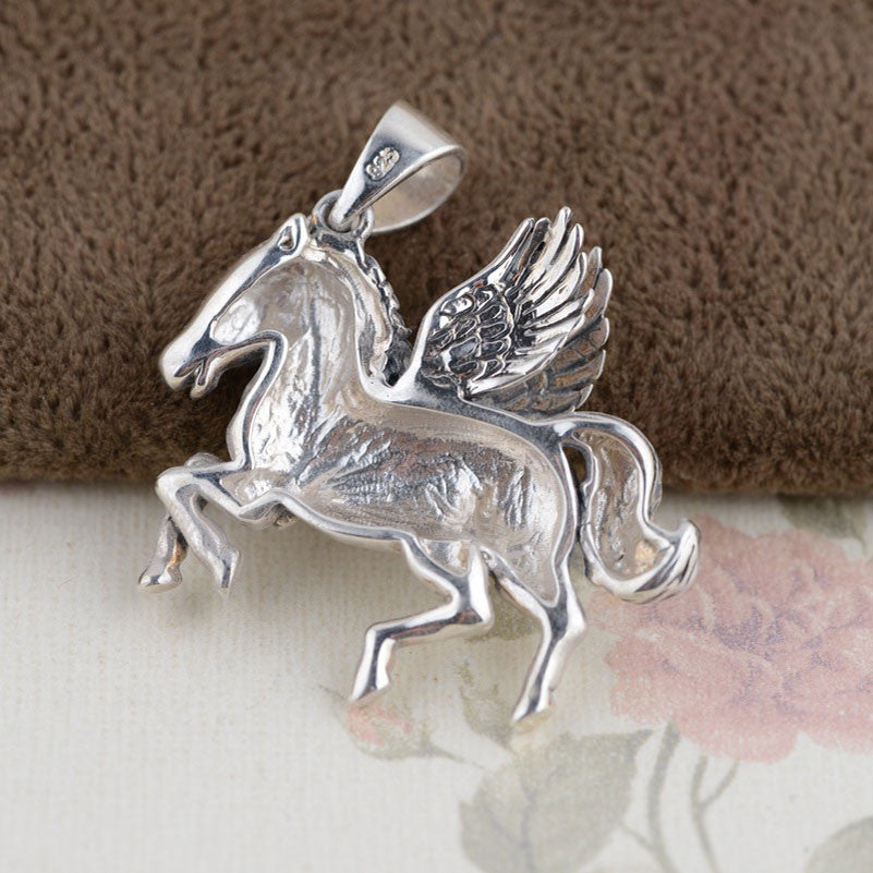 925 Sterling Silver Horse Pendant  lapis lazuli S925 Solid Thai Silver Pendants Pendant Women Jewelry